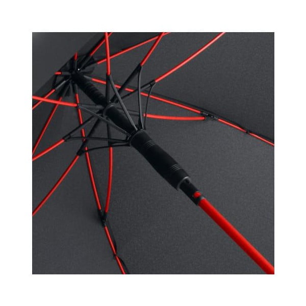Černý větruodolný deštník s červenými detaily Ambiance Fare Proof, ⌀ 112 cm-image-2
