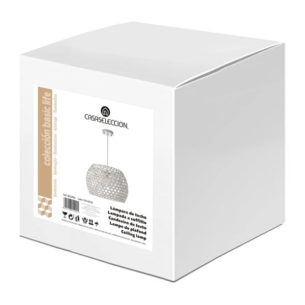 Krémové závěsné svítidlo s bambusovým stínidlem ø 35 cm – Casa Selección-image-4