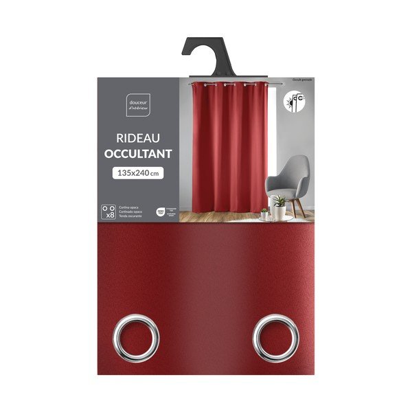 Červený zatemňovací závěs 135x240 cm Occult – douceur d'intérieur-image-3
