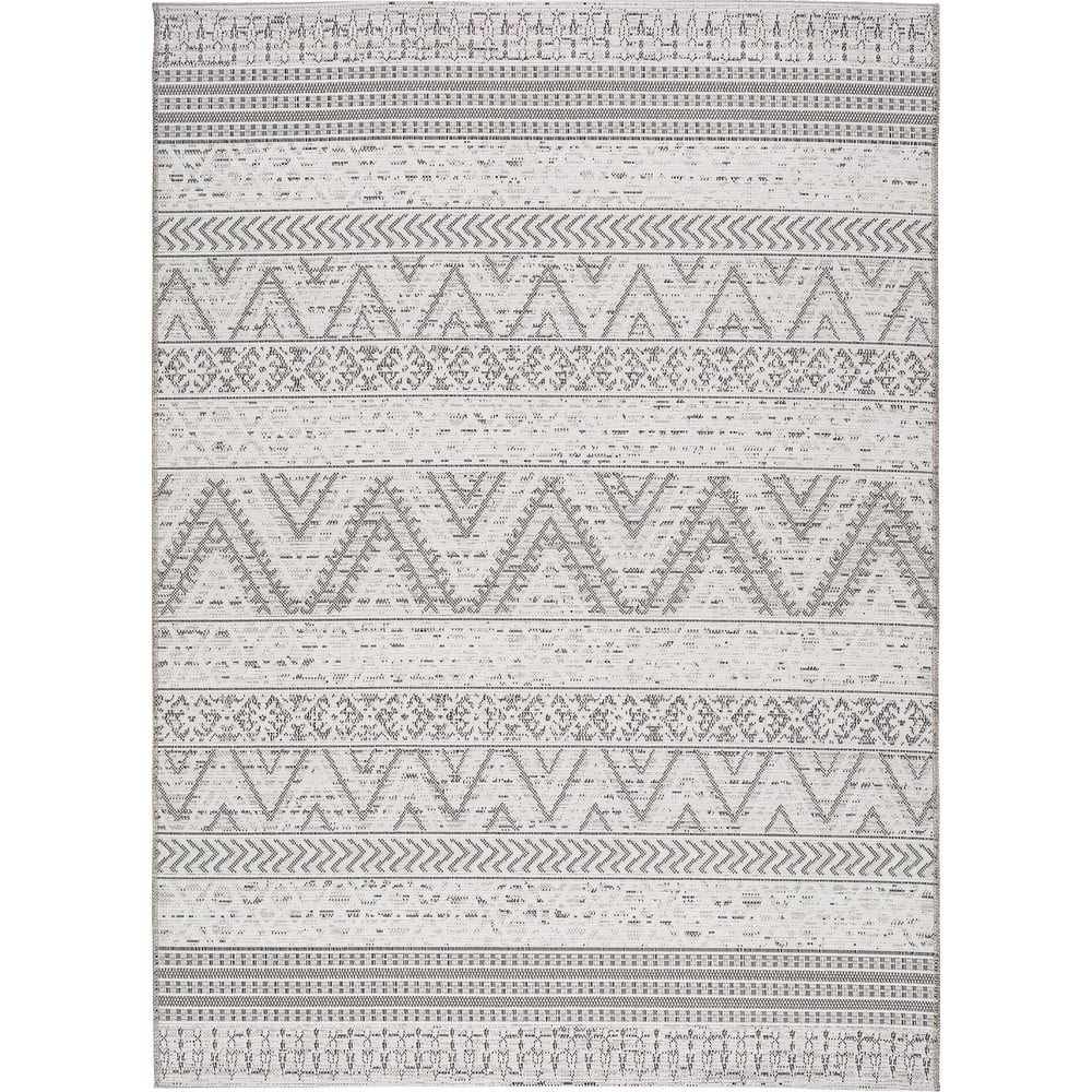 Šedý venkovní koberec Universal Weave Geo, 77 x 150 cm