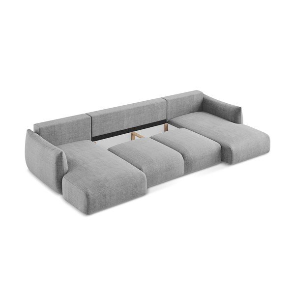 Světle šedá rozkládací rohová pohovka (do "U") Leila – Makamii-image-4