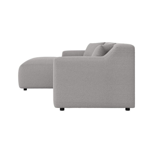 Světle šedá manšestrová rohová pohovka (levý roh/s lenoškou) Martin – Ropez-image-3