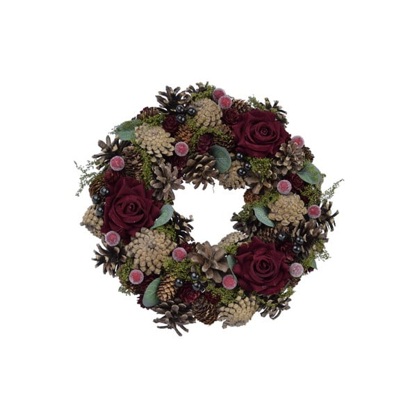 Vánoční přírodní věnec s růžemi Ego Dekor Pine, ø 27 cm