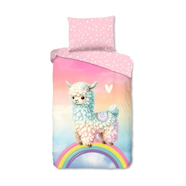 Růžové bavlněné dětské povlečení na jednolůžko 140x200 cm Chico – Good Morning