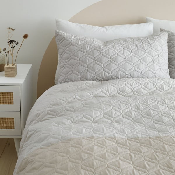 Béžové povlečení na jednolůžko 135x200 cm Ombre Geo - Catherine Lansfield-image-2