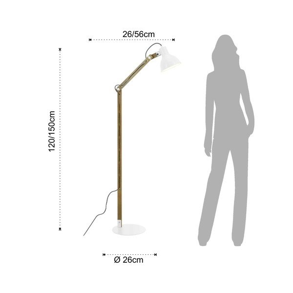 Stojací lampa s bílým stínidlem Tomasucci Dory-image-1