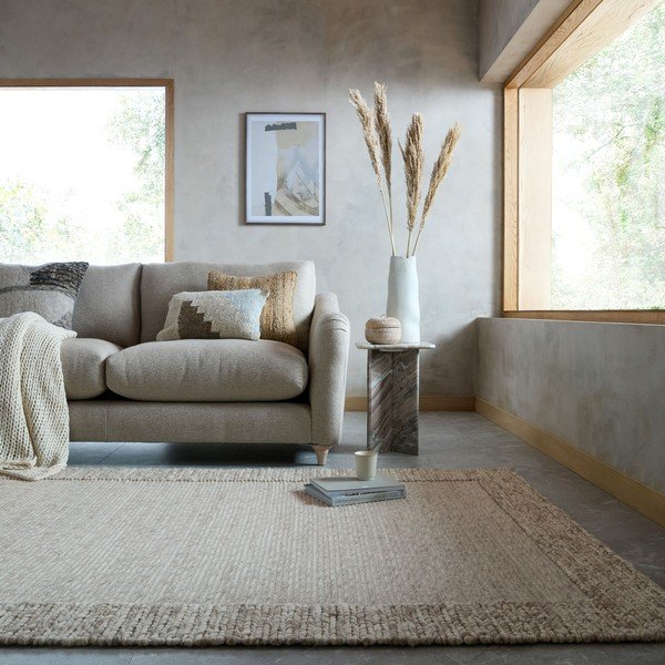 Ručně tkaný koberec s příměsí vlny v přírodní barvě 120x170 cm Rue – Flair Rugs-image-1