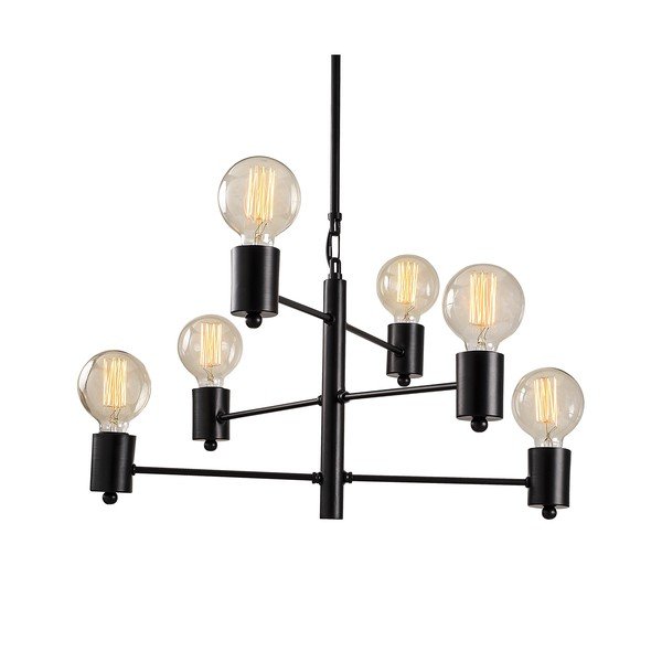 Černé závěsné svítidlo pro 6 žárovek Opviq lights Hexa Long-image-4