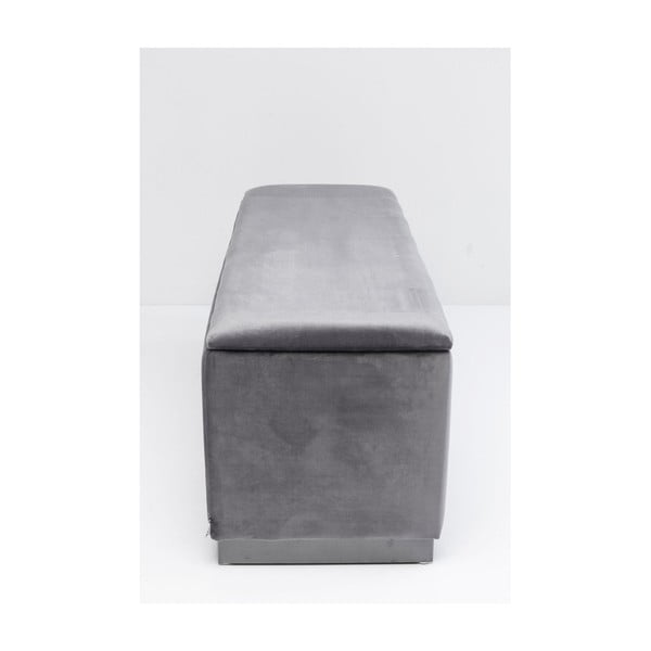Hnědo-šedá sametová lavice s úložným prostorem Kare Design Cherry-image-1