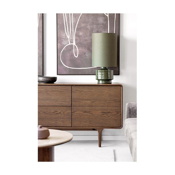 Tmavě hnědá komoda v dekoru dubu 180x75x45 cm Darwin – House Nordic-image-1