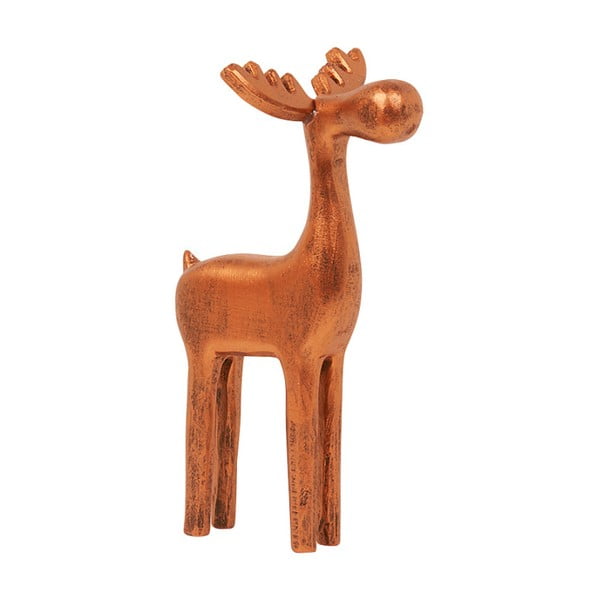 Dekorace Archipelago Large Wooden Copper Reindeer, 25 cm
