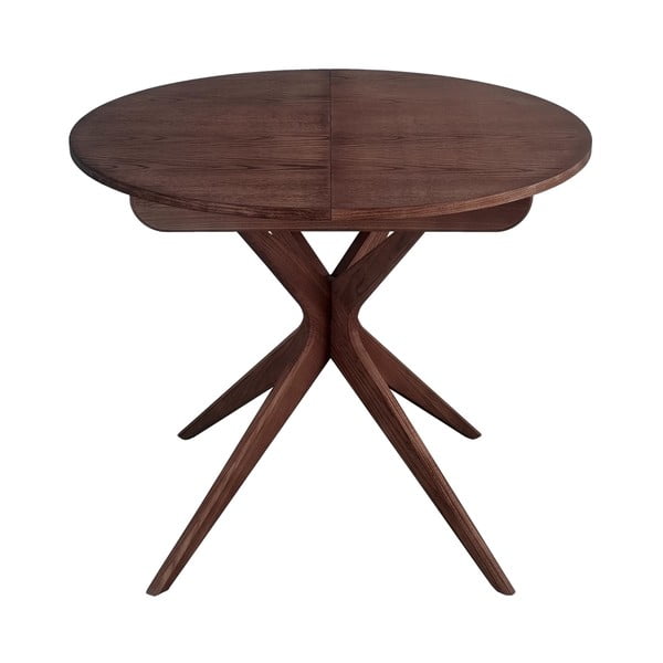 Kulatý rozkládací jídelní stůl s přídavnou deskou v dekoru ořechu ø 90 cm Jubi – Ragaba