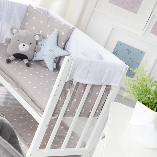 Bílá kolébka s úložným prostorem a nebesy 90x45 cm Indibär – Roba-image-4