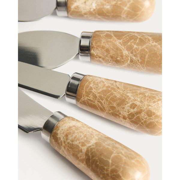 Nože v sadě 4 ks na sýr z nerezové oceli Adoma – Kave Home-image-3
