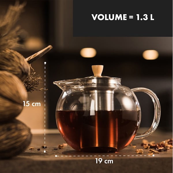 Skleněná čajová konvice Klarstein Sencha, 1,3 l-image-1
