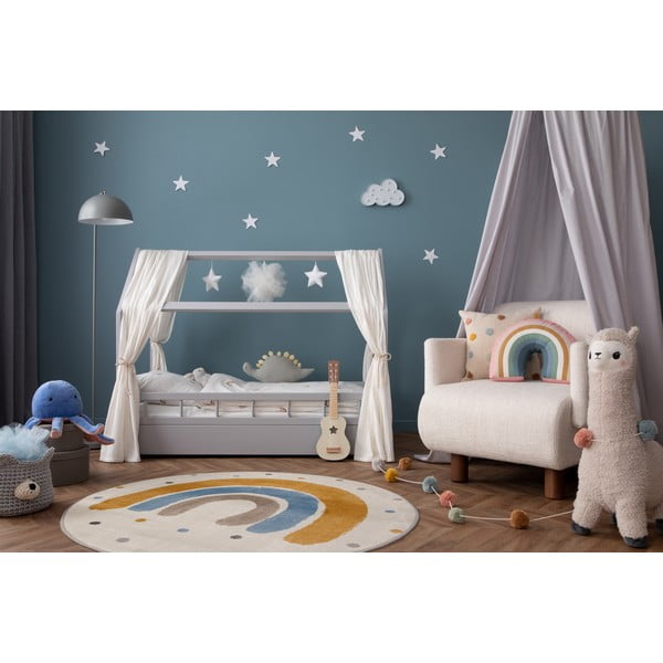 Okrově žlutý/slonovinový dětský koberec ø120 cm Joyful Gold – FD-image-1