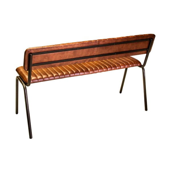Hnědá kožená lavice – Antic Line-image-1