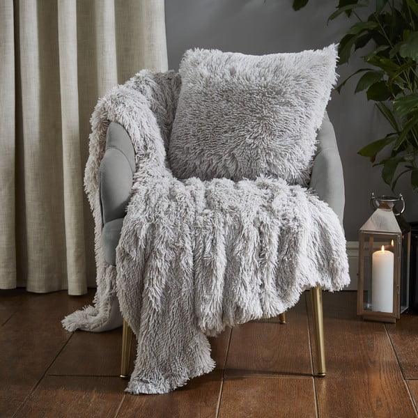 Šedý přehoz z mikroplyše na dvoulůžko 245x280 cm Cuddly – Catherine Lansfield-image-2