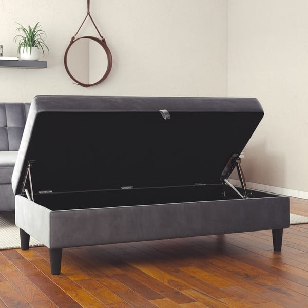 Šedá sametová podnožka Hartford – Støraa-image-1