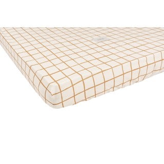 Napínací bavlněné dětské prostěradlo do postýlky 60x120 cm Camel Check – Malomi Kids