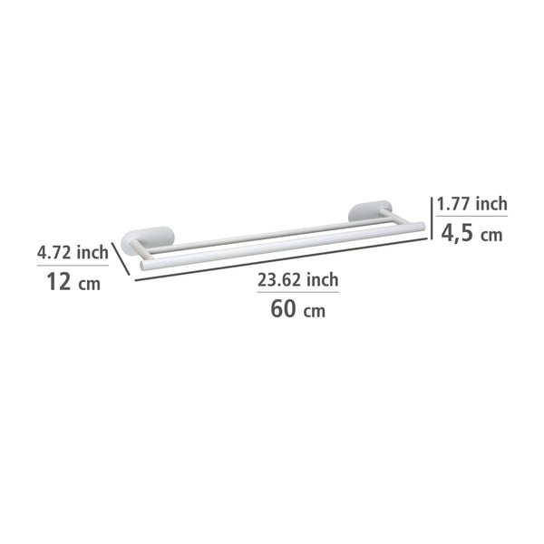 Bílý samodržící držák na ručníky z nerezové oceli Orea Duo – Wenko-image-4