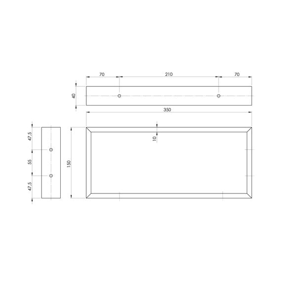 Černá ocelová podpěra pracovní desky 35x4 cm – Sapho-image-1
