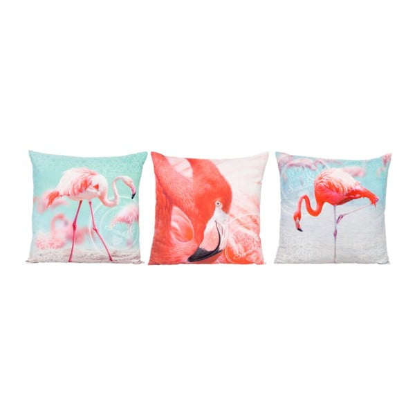 Set polštářů Flamingos 45x45 cm, 3 ks