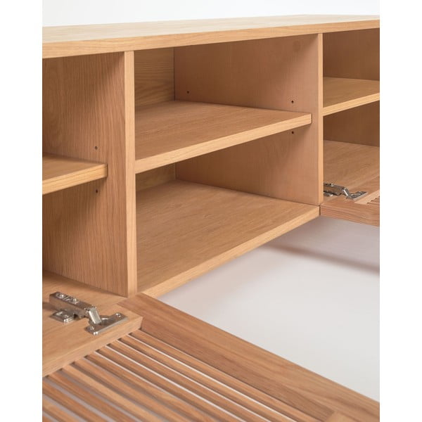 TV stolek v dekoru dubu v přírodní barvě 180x50 cm Beyla – Kave Home-image-4