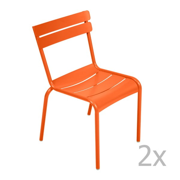 Sada 2 oranžových židlí Fermob Luxembourg