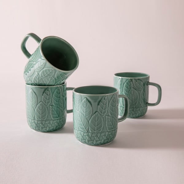 Tyrkysové porcelánové hrnky v sadě 4 ks 400 ml Heath Jade – Ladelle-image-3