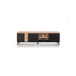 Černý TV stolek v dekoru dubu 181x53 cm Texas - Marckeric