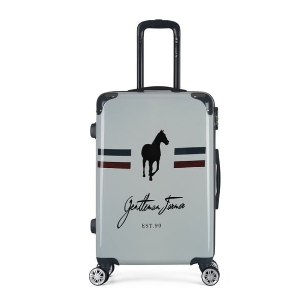 Světle šedý cestovní kufr na kolečkách GENTLEMAN FARMER Valise Grand Format, 41 x 62 cm