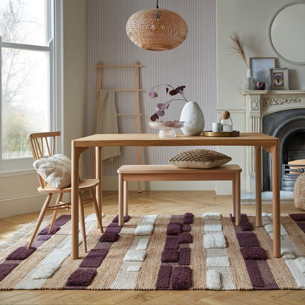 Ručně tkaný koberec s příměsí juty ve fialovo-přírodní barvě 160x230 cm Medina Blocks – Flair Rugs-image-1