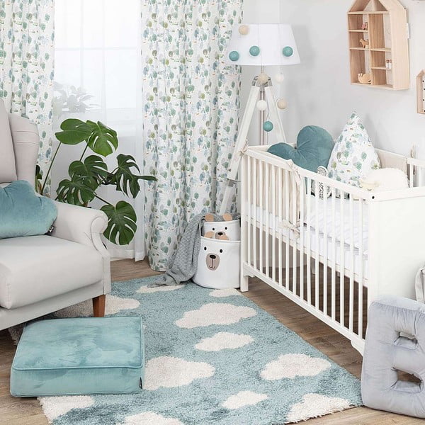 Modrý antialergenní dětský koberec 170x120 cm Clouds - Yellow Tipi-image-3