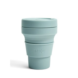 Světle modrý skládací cestovní hrnek Stojo Pocket, 355 ml