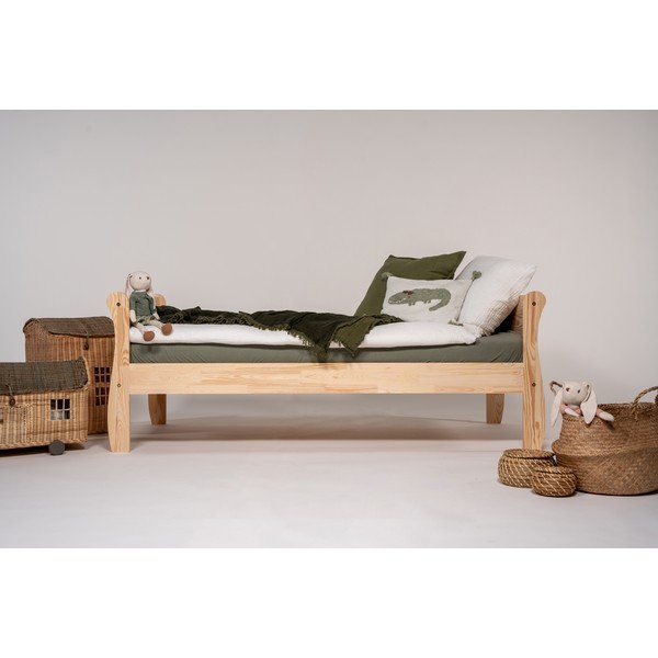 Dětská postel z borovicového dřeva s roštem 90x190 cm v přírodní barvě Roma – Adeko-image-2