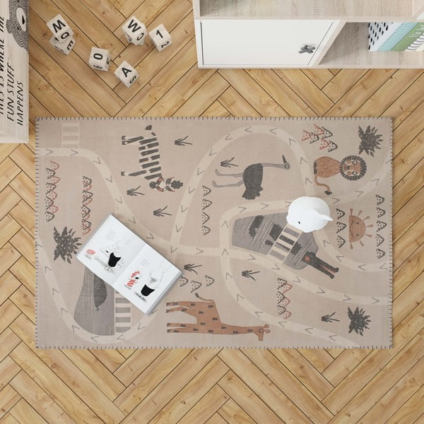 Dětský ručně potištěný koberec Nattiot Little Savannah, 100 x 140 cm-image-4