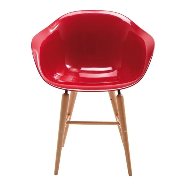Červená s područkami židle Kare Design Forum