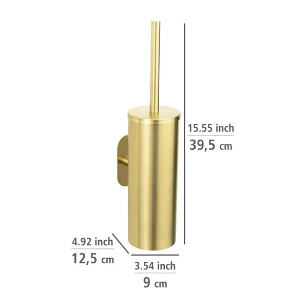 Samodržící WC štětka z nerezové oceli ve zlaté barvě Orea Gold – Wenko-image-2