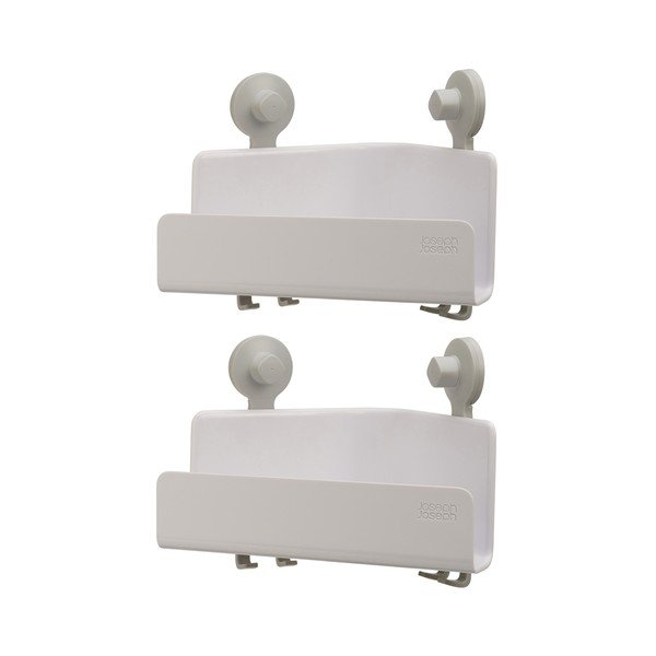 Bílé rohové samodržící plastové koupelnové poličky v sadě 2 ks EasyStore - Joseph Joseph-image-2