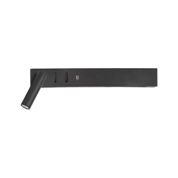 Matně černé kovové LED nástěnné svítidlo s ohybatelnou konstrukcí/s USB portem Vida – Nova Luce