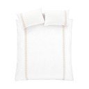 Bílo-béžové bavlněné povlečení na dvoulůžko 200x200 cm Embroidery Leaf – Bianca