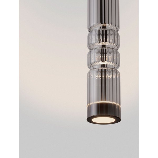 Šedé skleněné LED závěsné svítidlo ø 8 cm Bento – Nova Luce-image-3