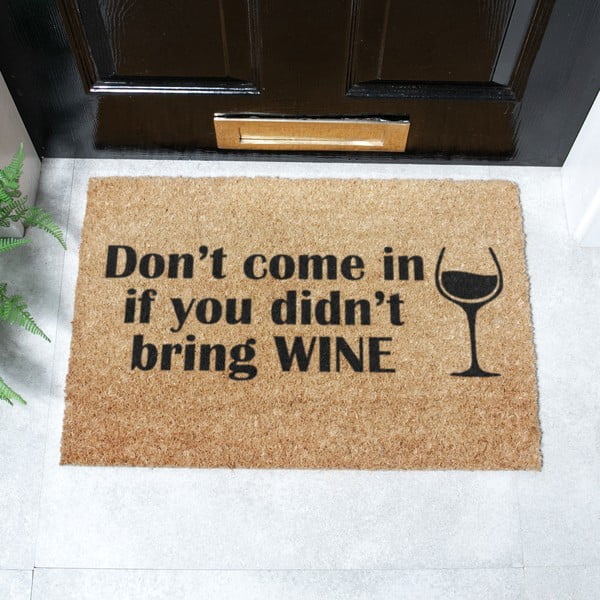 Rohožka z kokosového vlákna 40x60 cm Without Wine – Artsy Doormats-image-2