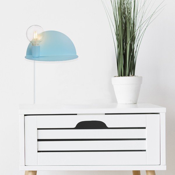 Modré nástěnné svítidlo s poličkou Homemania Decor Shelfie-image-3
