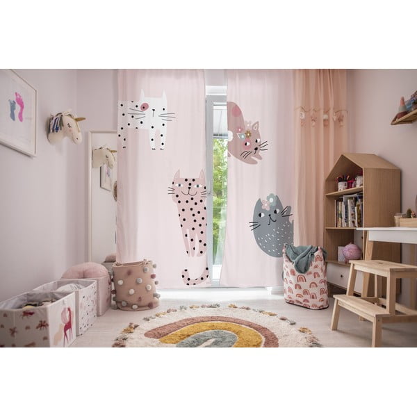 Růžový dětský závěs 250x110 cm Meow Meow - Butter Kings-image-1