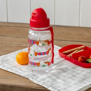 Červená tritanová dětská lahev 500 ml Sausage Dog – Rex London