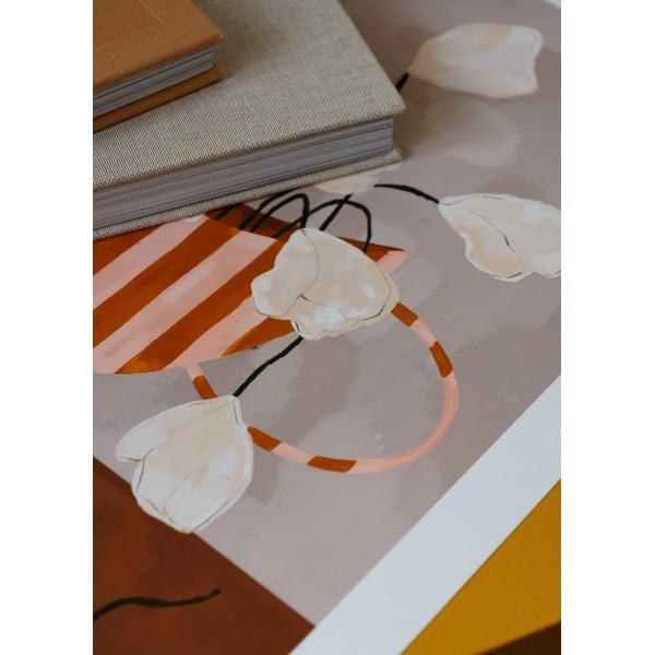 Plakát 50x70 cm White Flowers in Striped Vase – Frankie Penwill – The Poster Club-image-2