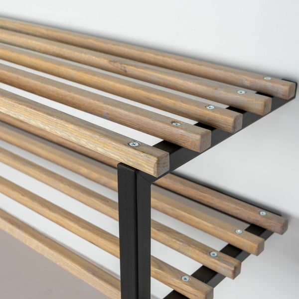 Černý/v přírodní barvě kovový závěsný botník 100x26x34 cm Marco – Spinder Design-image-4