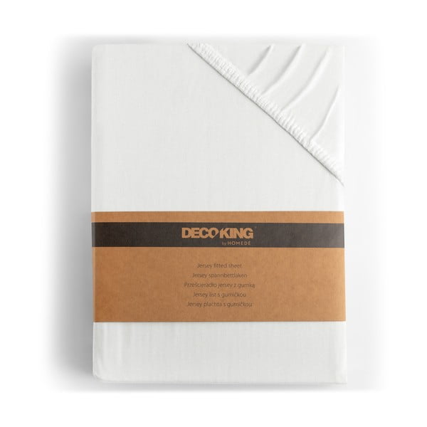 Bílé napínací prostěradlo jersey 90x200 cm Amber – Restilo-image-4